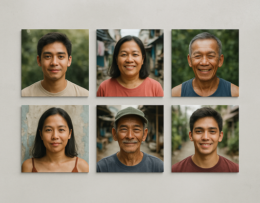 6 Square Tile Photo Sintra Board + FREE 6pcs 3R Photos